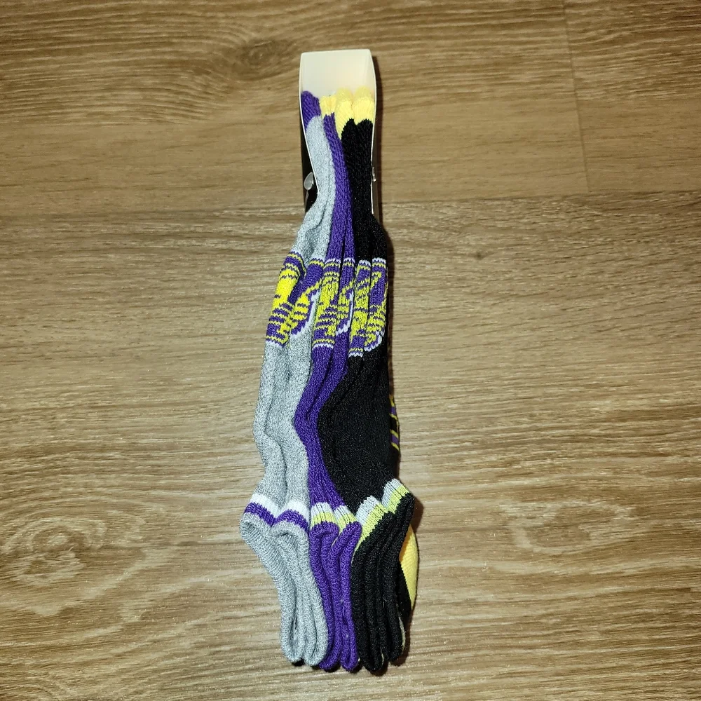 NBA Los Angeles Lakers Men Low Cut Socks 3 Pairs Shoe Size 6-12 New